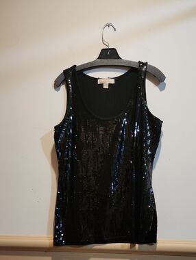 Michael Kors Black Sequin Tank Top
